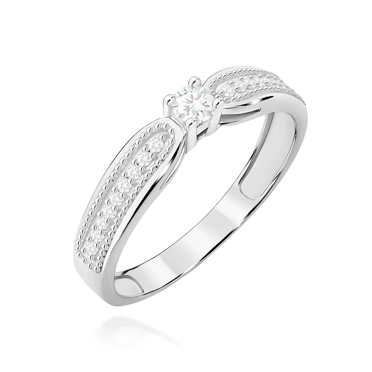 14k (585) White Gold Rings | 0.08ct Diamond | GREMARI Jewelry