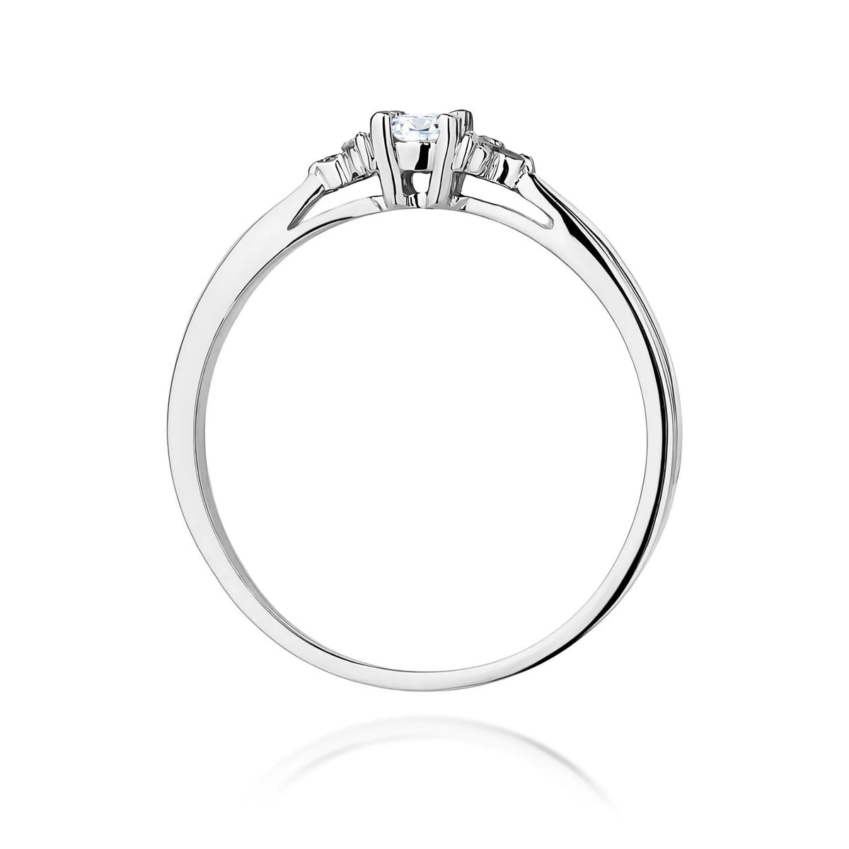 14k (585) White Gold Rings | 0.10ct and 0.03ct Lab-diamonds | GREMARI Jewelry