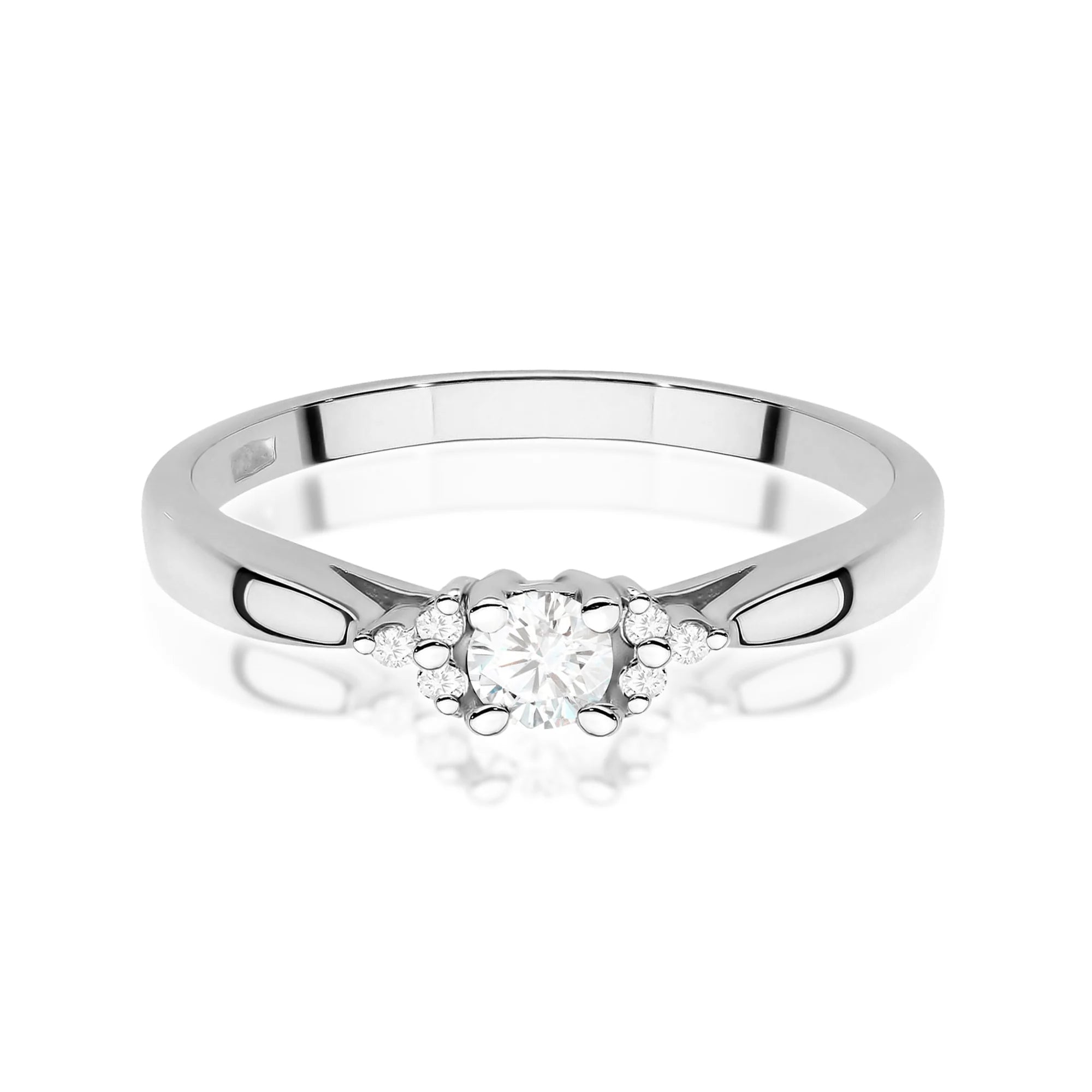 14k (585) White Gold Rings | 0.10ct and 0.03ct Lab-diamonds | GREMARI Jewelry
