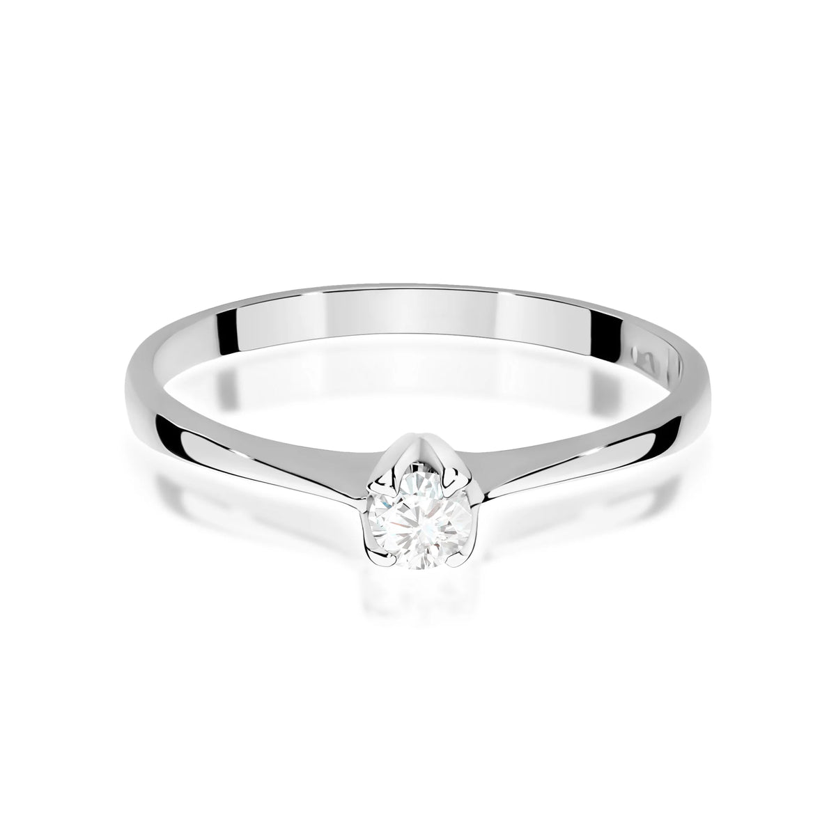 14k (585) White Gold Ring | 0.10ct Diamond | GREMARI Jewelry
