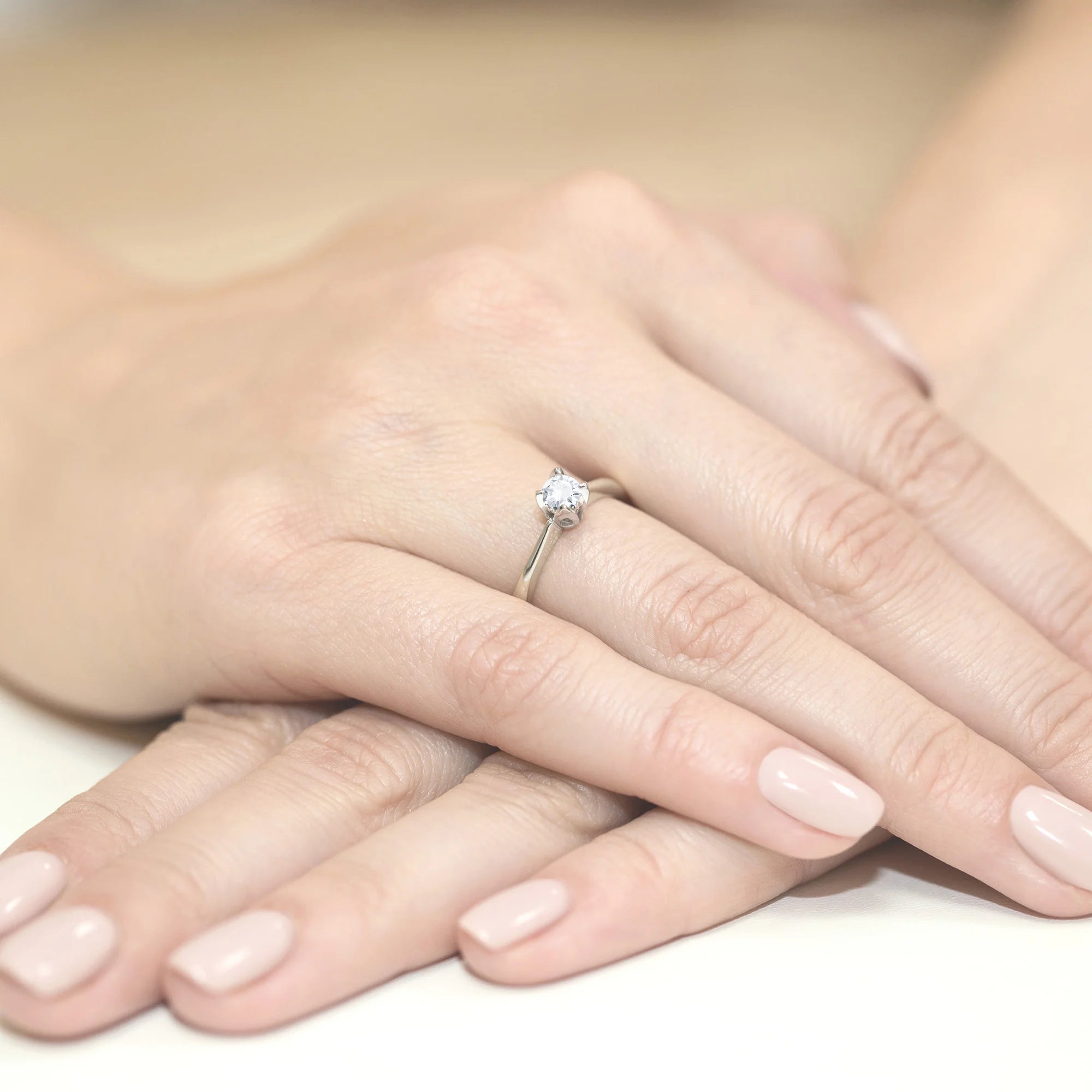 14k(585) White Gold Ring | 0.30ct Diamond | GREMARI Jewelry
