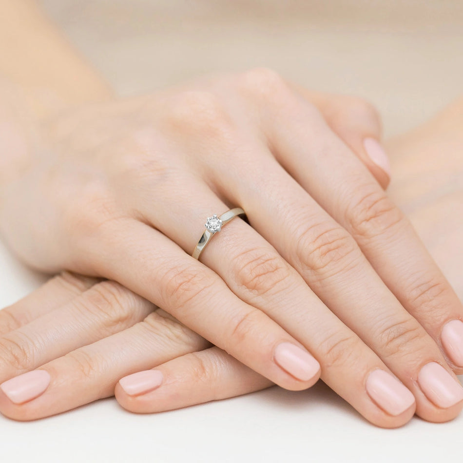 14k (585) White Gold Ring | 0.30ct Lab-grown Diamonds | GREMARI Jewelry
