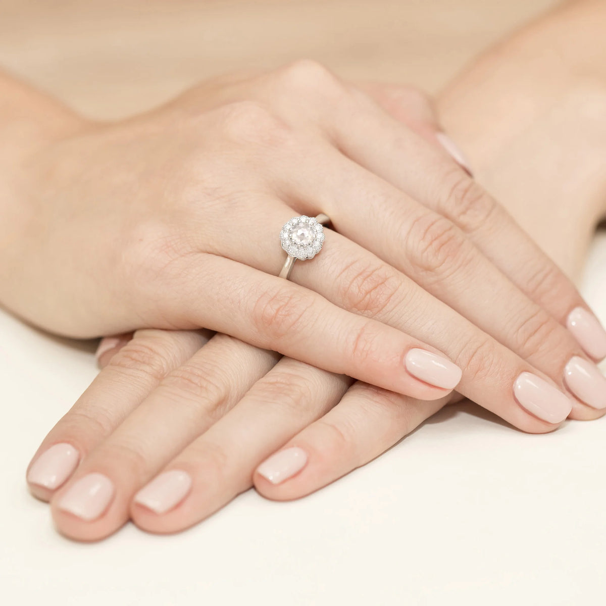 14k (585) White Gold Ring |  0.50ct & 0.174ct Lab-diamonds | GREMARI Jewelry
