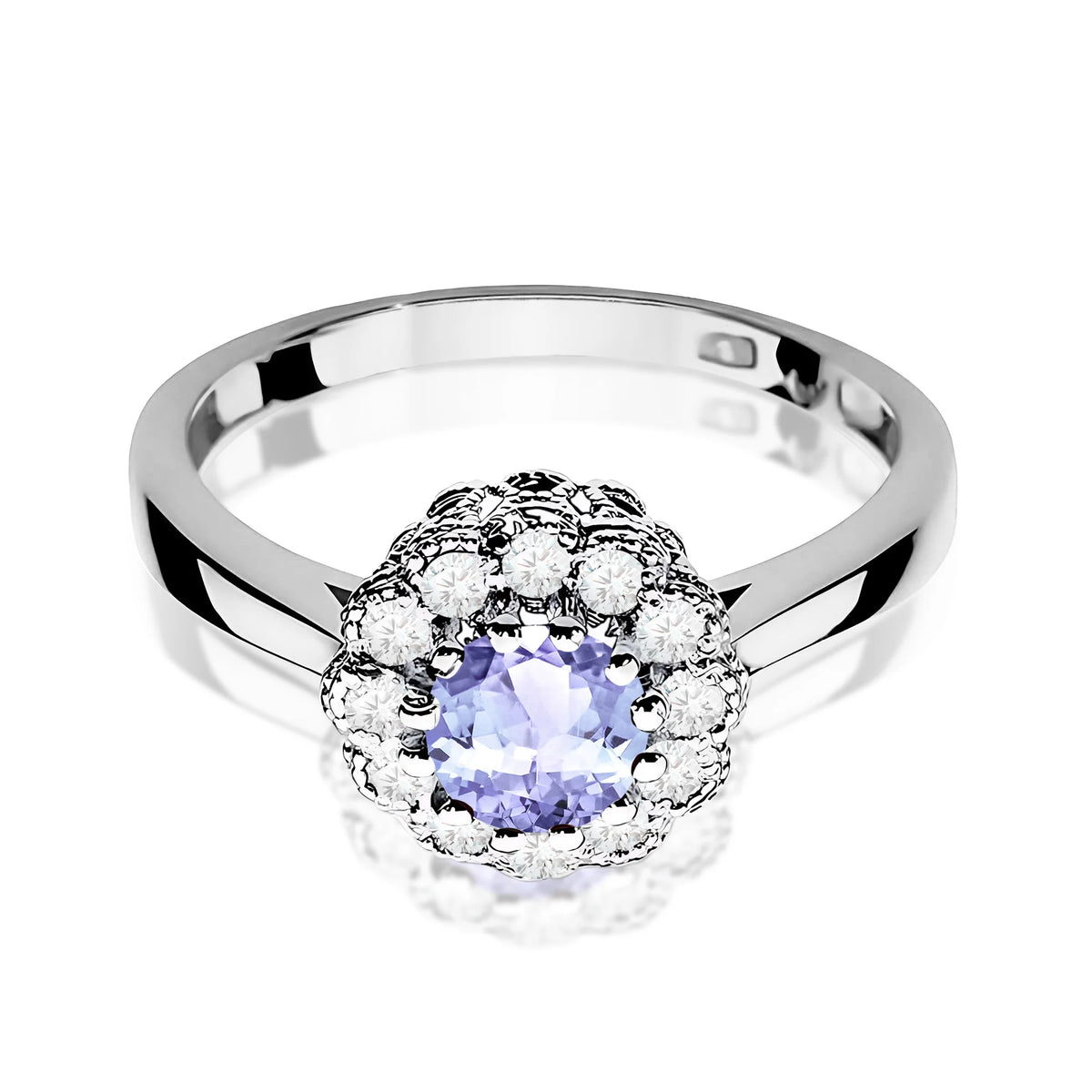 14k (585) White Gold Ring | 0.50ct Tansanit and 0.174ct Diamonds | GREMARI Jewelry
