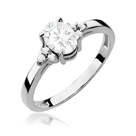 Lab-grown Diamond Engagement Ring in 585 White Gold