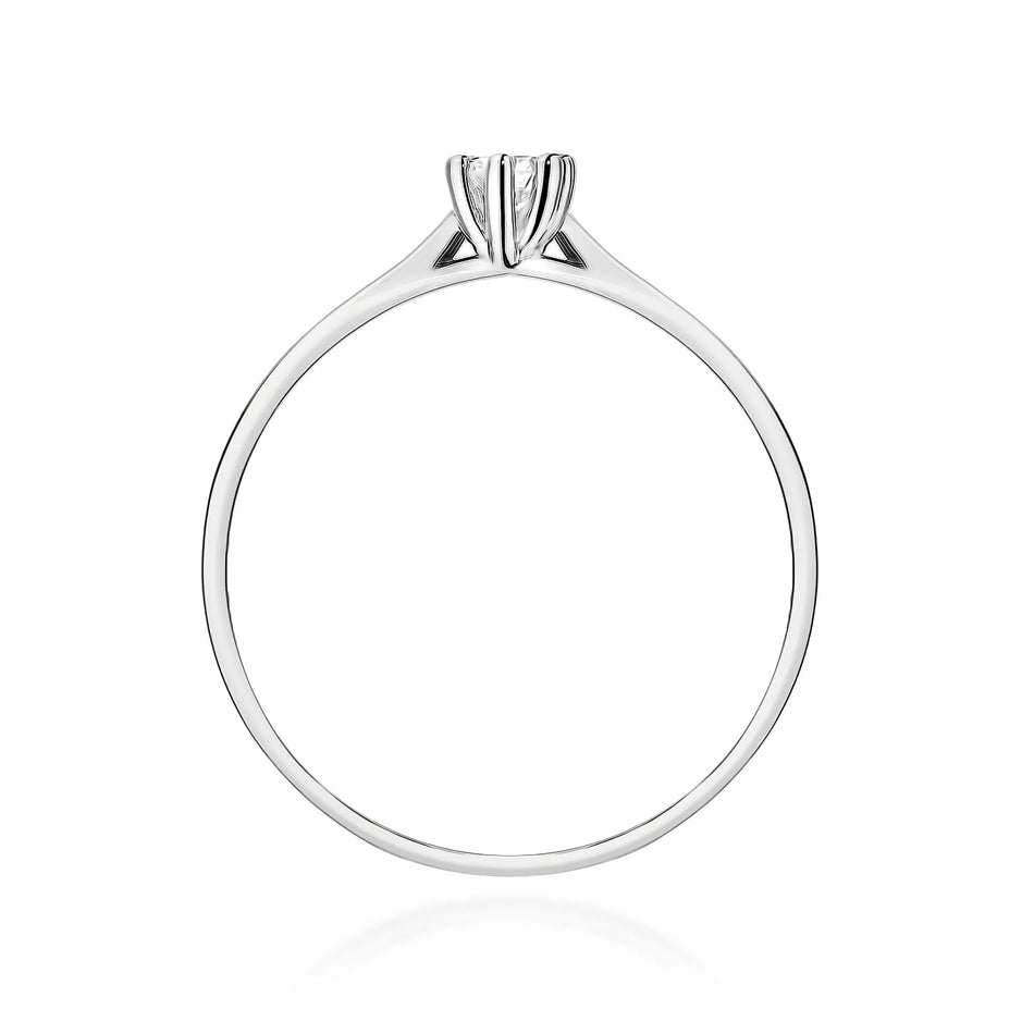 White Gold 14k(585) ring with 0,10ct lab diamond.  Is packaged in an elegant box, which is perfect for a gift.