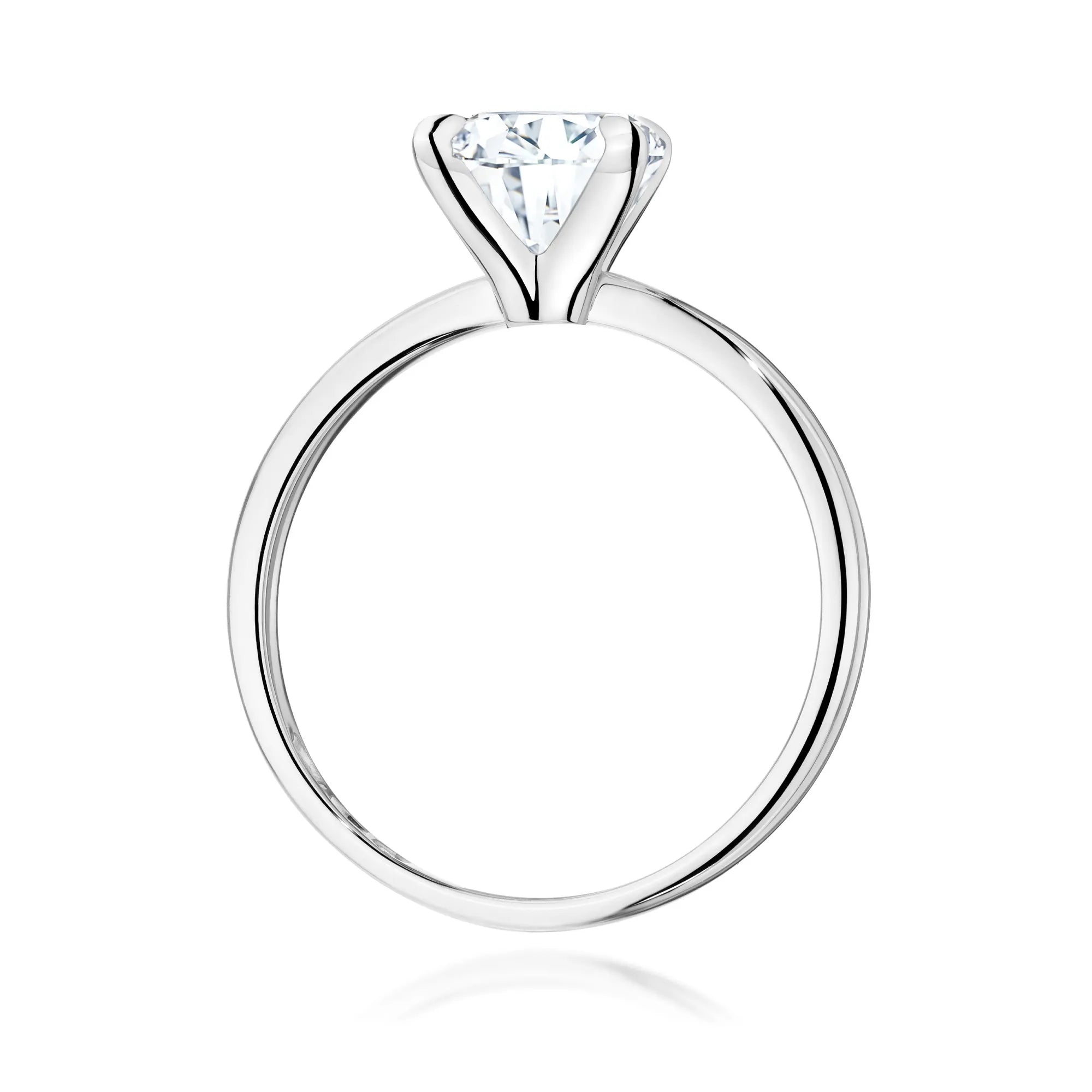 White Gold 14k(585) ring with 2ct lab diamond.  Is packaged in an elegant box, which is perfect for a gift.