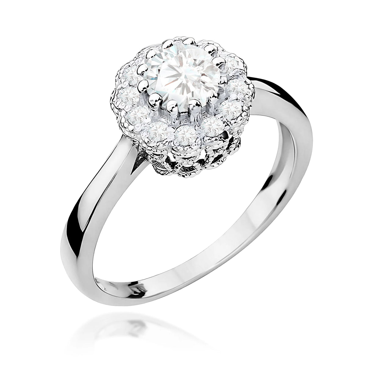 14k (585) White Gold Ring |  0.50ct & 0.174ct Lab-diamonds | GREMARI Jewelry