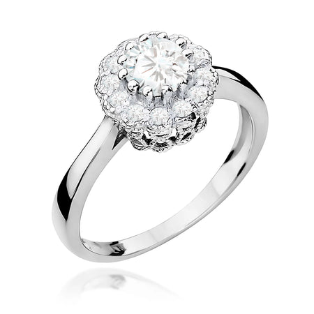 14k (585) White Gold Ring |  0.50ct & 0.174ct Lab-diamonds | GREMARI Jewelry
