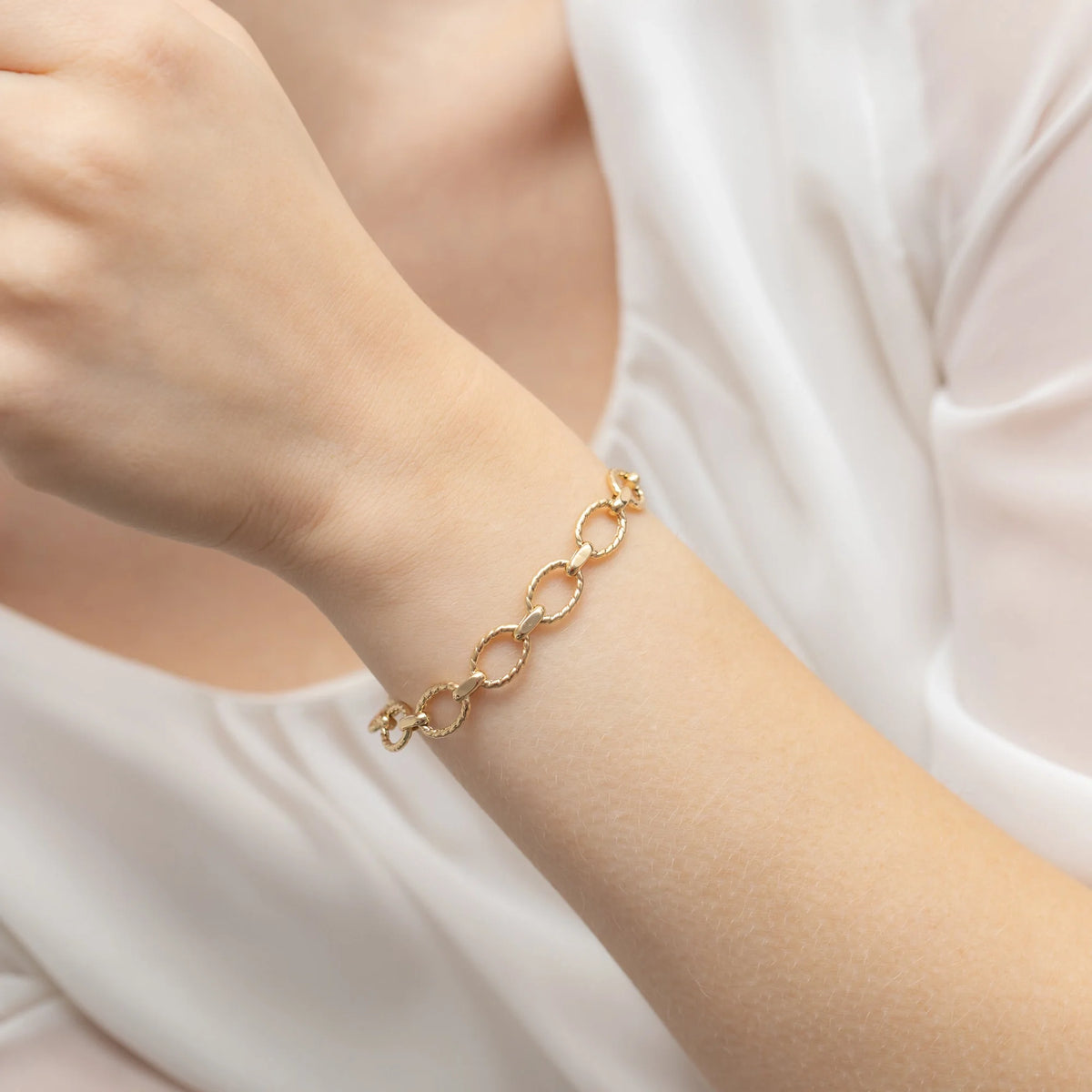 Náramek ze 14karátového zlata (585) | Oválný článek | Klasický elegantní šperk nadčasový stylový dárek