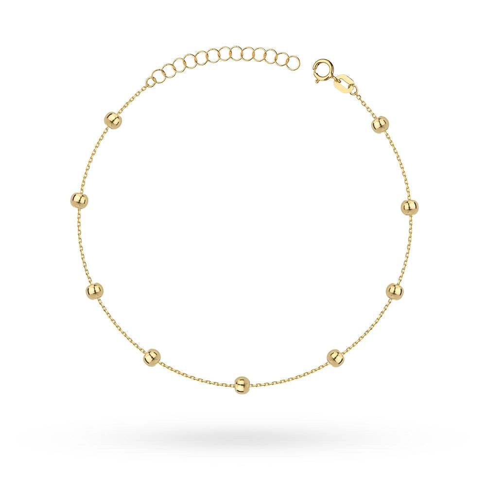 Náramek ze 14karátového zlata (585) | Hladké jemné korálky | Minimalistický elegantní šperk na každý den, dárek