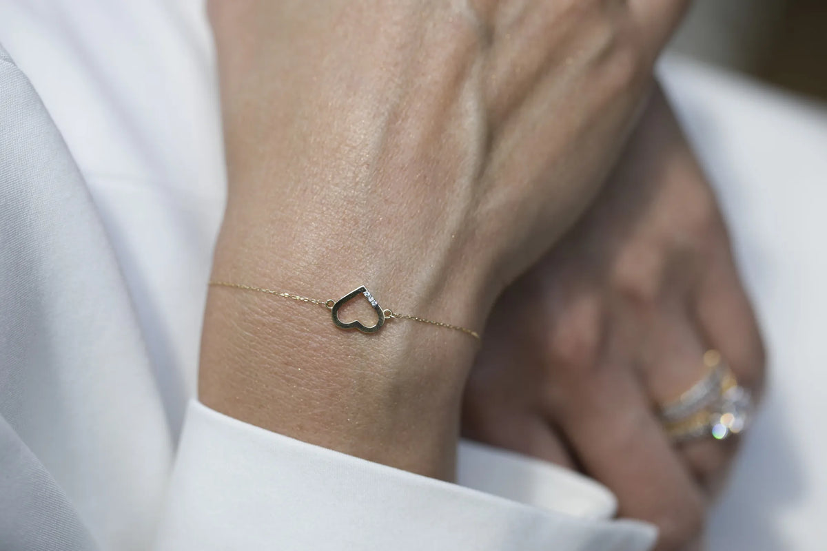 14k Gold (585) Bracelet | 0.015ct Diamonds | Sparkling Elegant Luxury Fine Jewelry Timeless Gift