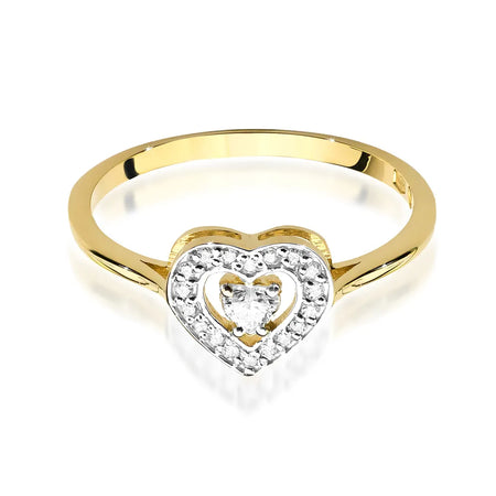 14K gold ring with 0.10ct diamond and 18 diamonds of total mass 0.09ct. Ring is packed in black box, paper and gift bag.