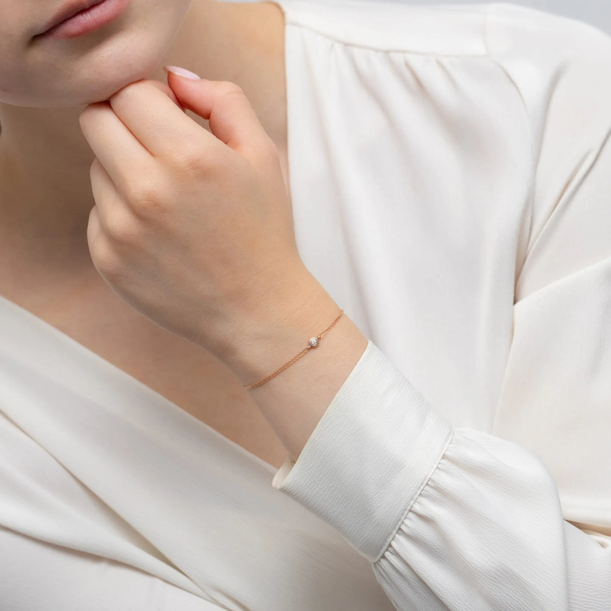 zlatý náramek s diamantem 0,02 ct b0038-diw-01