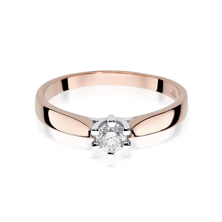 14k Rose Gold (585) Diamond Classic Engagement Ring | Fine Jewelry Gift