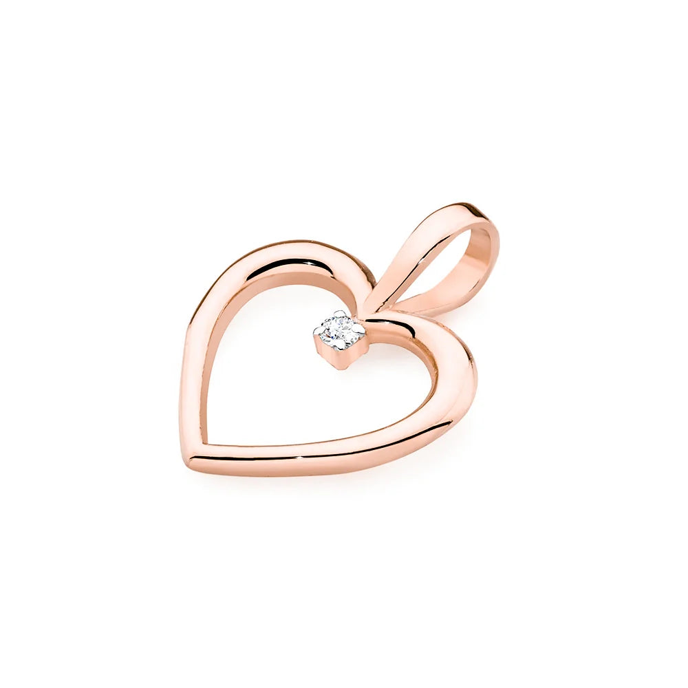 Přívěsek z 14karátového růžového zlata s diamantem o hmotnosti 0,005 ct. Zlaté přívěsky Gremari jsou zabaleny v elegantní krabičce a dárkové tašce.