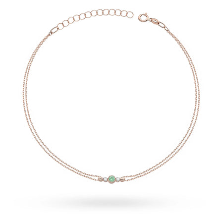 zlatý náramek s 0,15ct smaragdem a 0,029ct diamanty b0005-emg-01