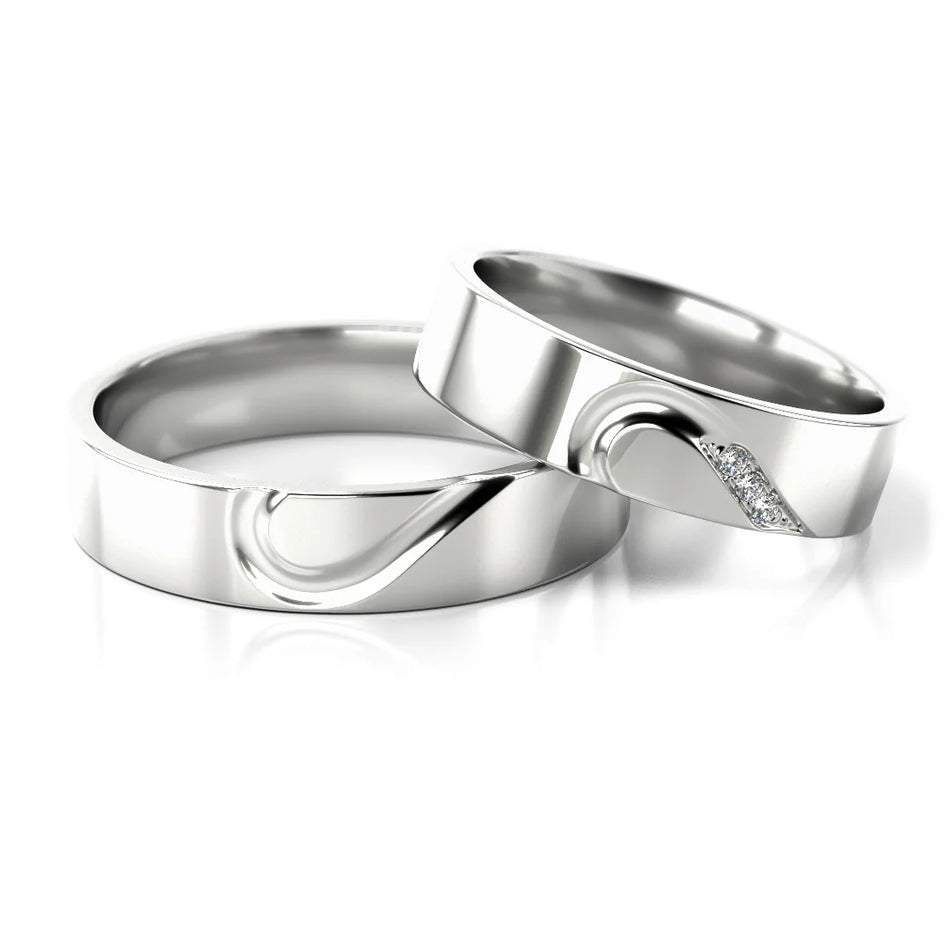 Snubní prsteny z bílého zlata se zirkony 5mm