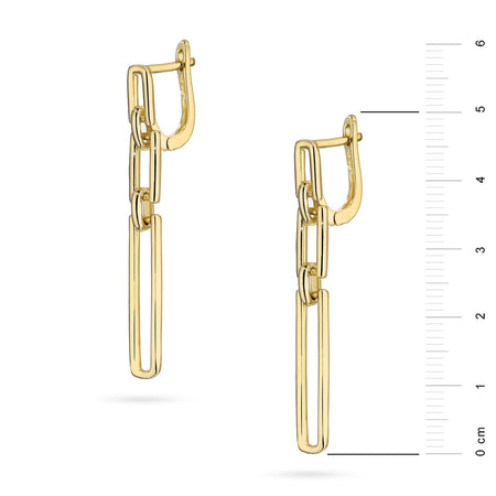 Gold-Plated Silver (925) Earrings | Geometric Rectangle Drop | GREMARI Jewelry