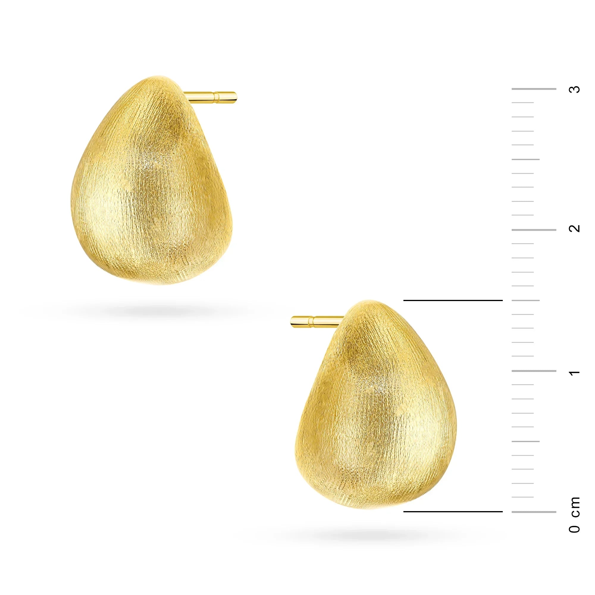 Gold-Plated Silver (925) Earrings | Satin Teardrop | GREMARI Jewelry
