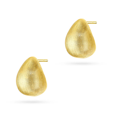 Gold-Plated Silver (925) Earrings | Satin Teardrop | GREMARI Jewelry