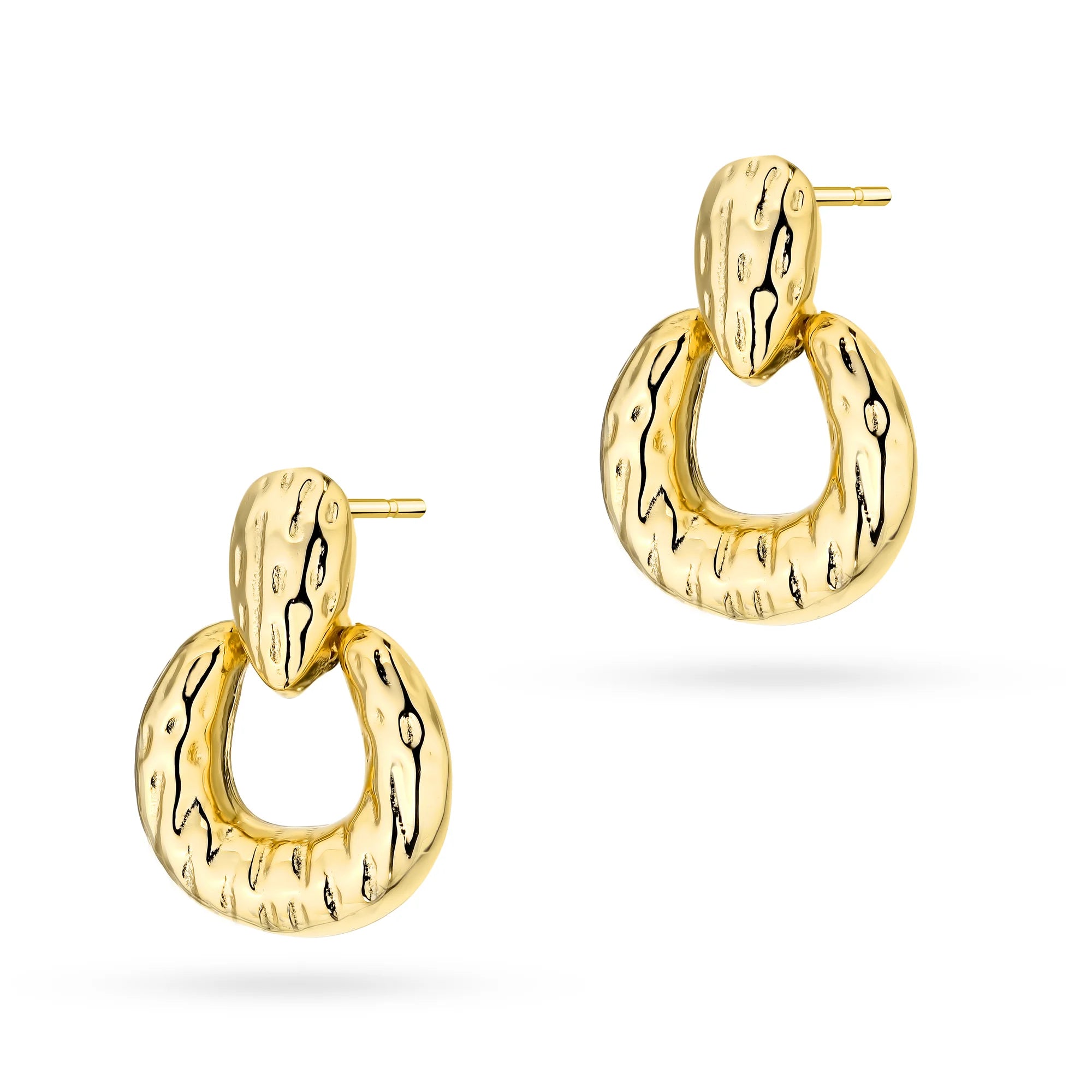 Gold-Plated Silver (925) Stud Earrings | Inflated Design | GREMARI Jewelry