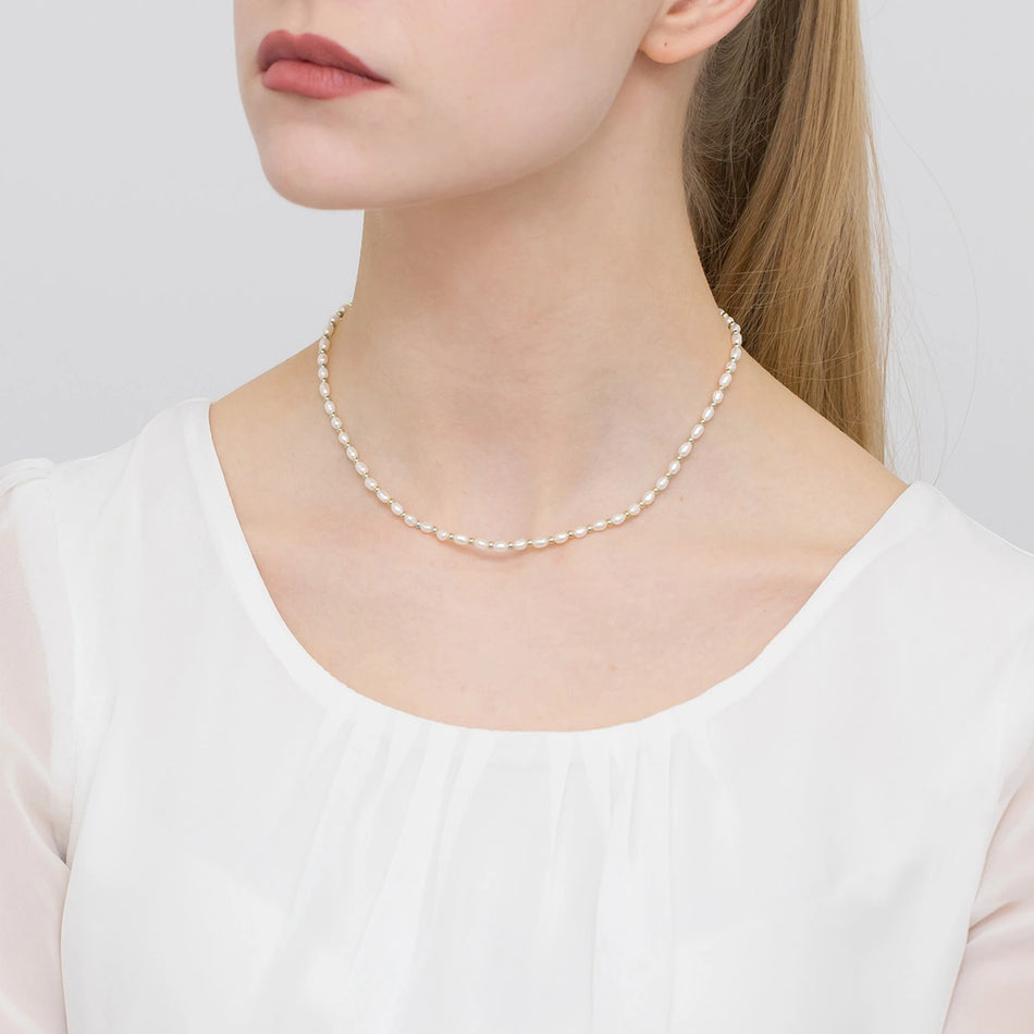 Sterling Silver (925) Necklace | Pearl Choker | GREMARI Jewelry