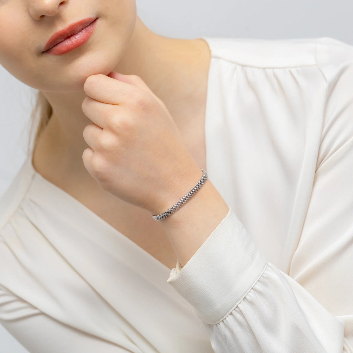 Sterling Silver (925) Bracelet | Wide Calza | GREMARI Jewelry
