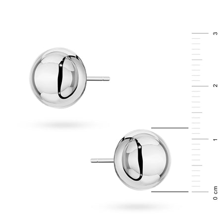Sterling Silver (925) Earrings | Convex Large Half-Ball Studs | GREMARI Jewelry