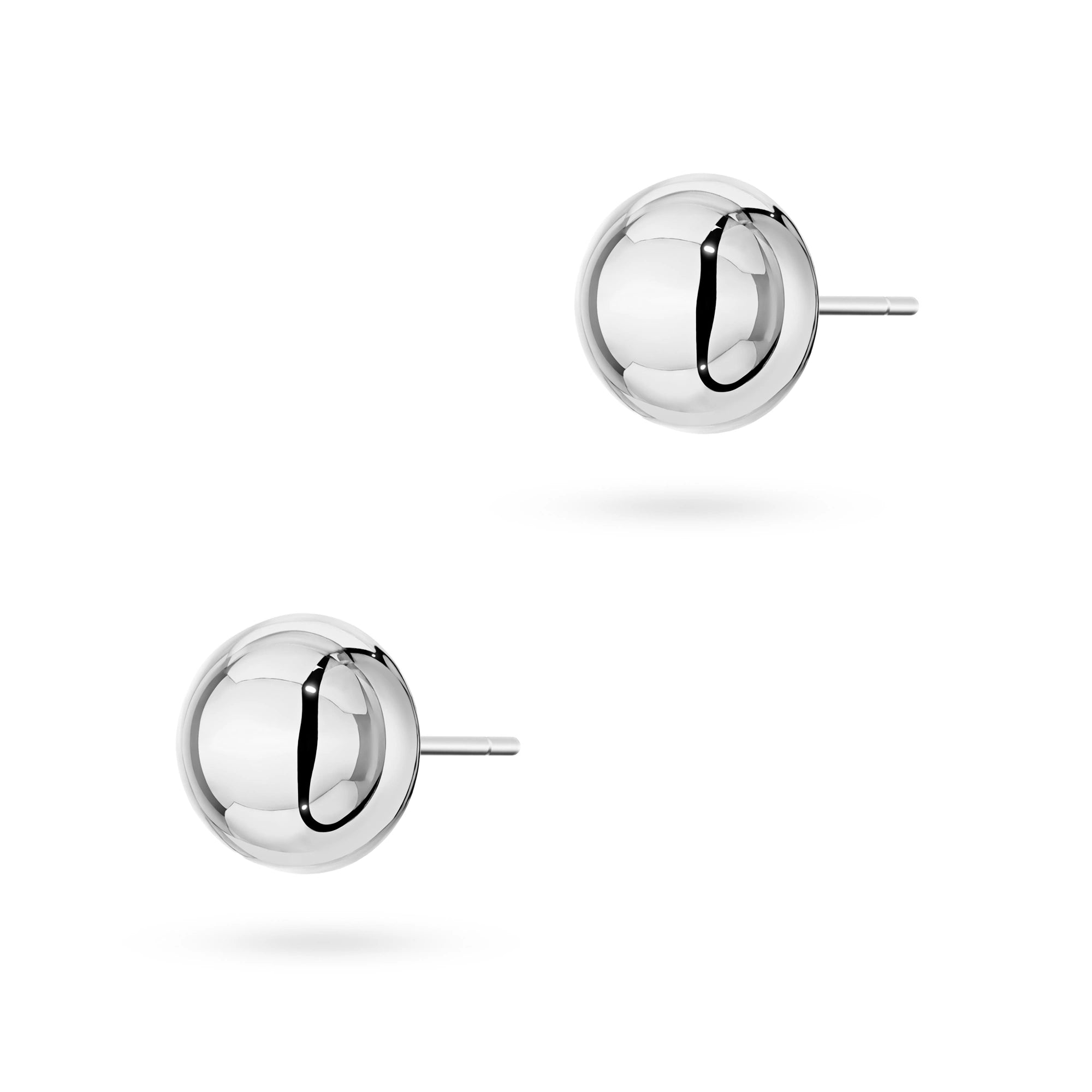 Sterling Silver (925) Earrings | Convex Large Half-Ball Studs | GREMARI Jewelry