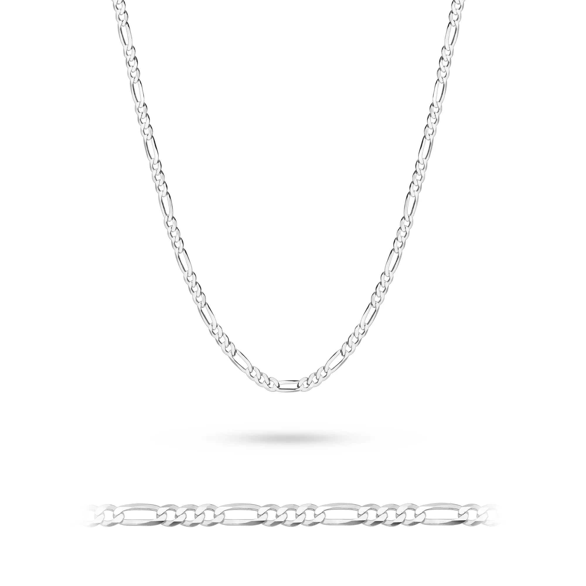 925 Silver Chain | Men's Figaro Chain 3.4mm Wide | GREMARI Jewelry
