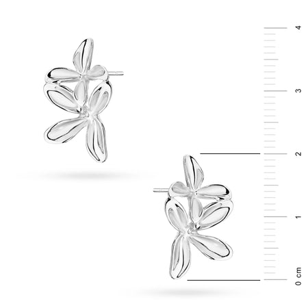 Sterling Silver (925) Earrings | Linked Flower Design |  GREMARI Jewelry