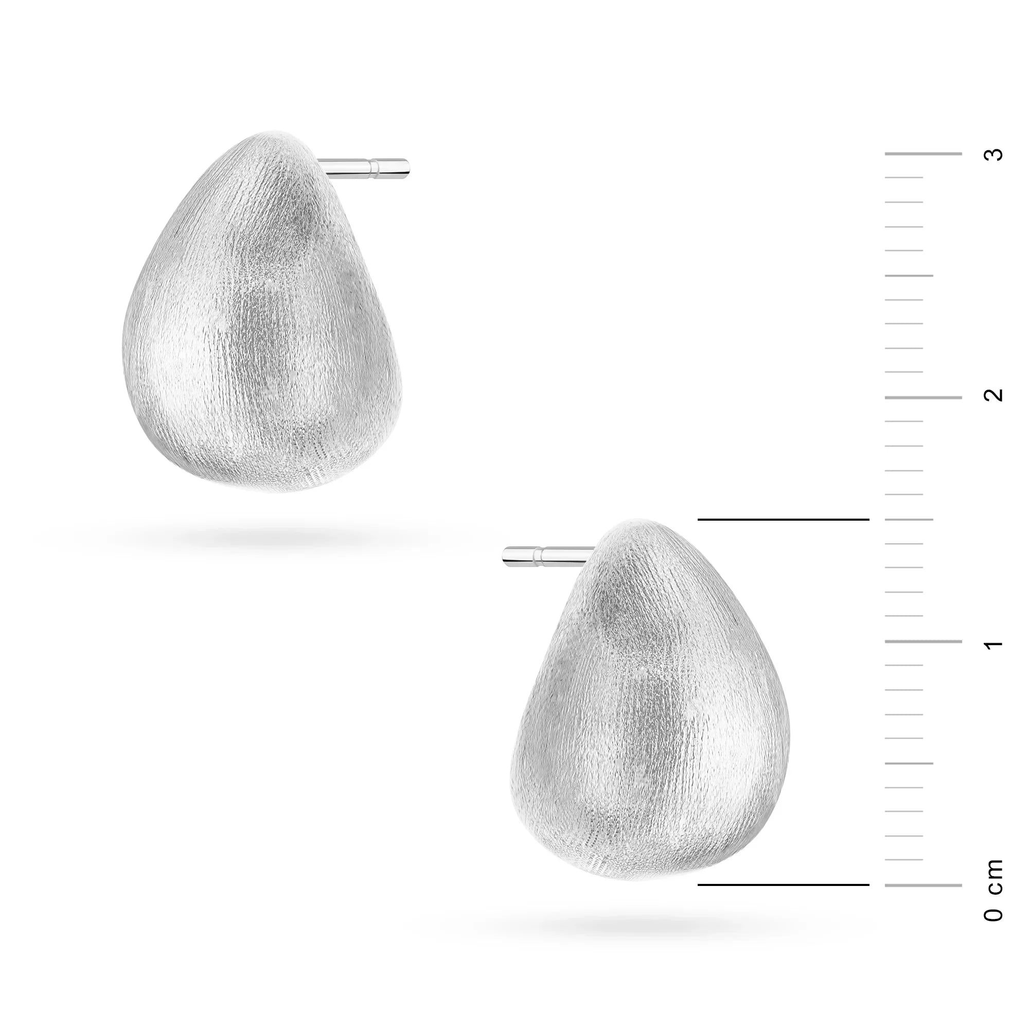 Sterling Silver (925) Earrings | Satin Teardrop | GREMARI Jewelry
