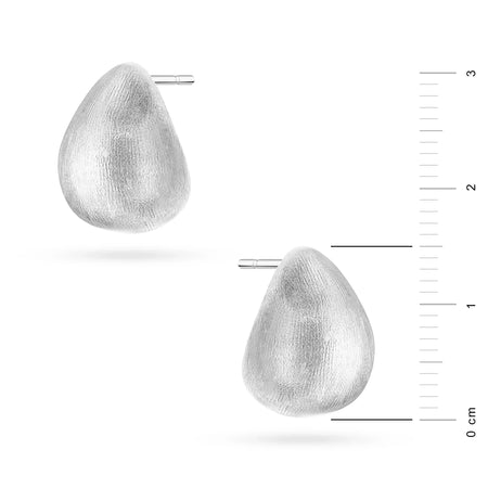 Sterling Silver (925) Earrings | Satin Teardrop | GREMARI Jewelry