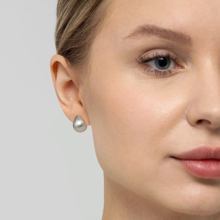 Sterling Silver (925) Earrings | Satin Teardrop | GREMARI Jewelry