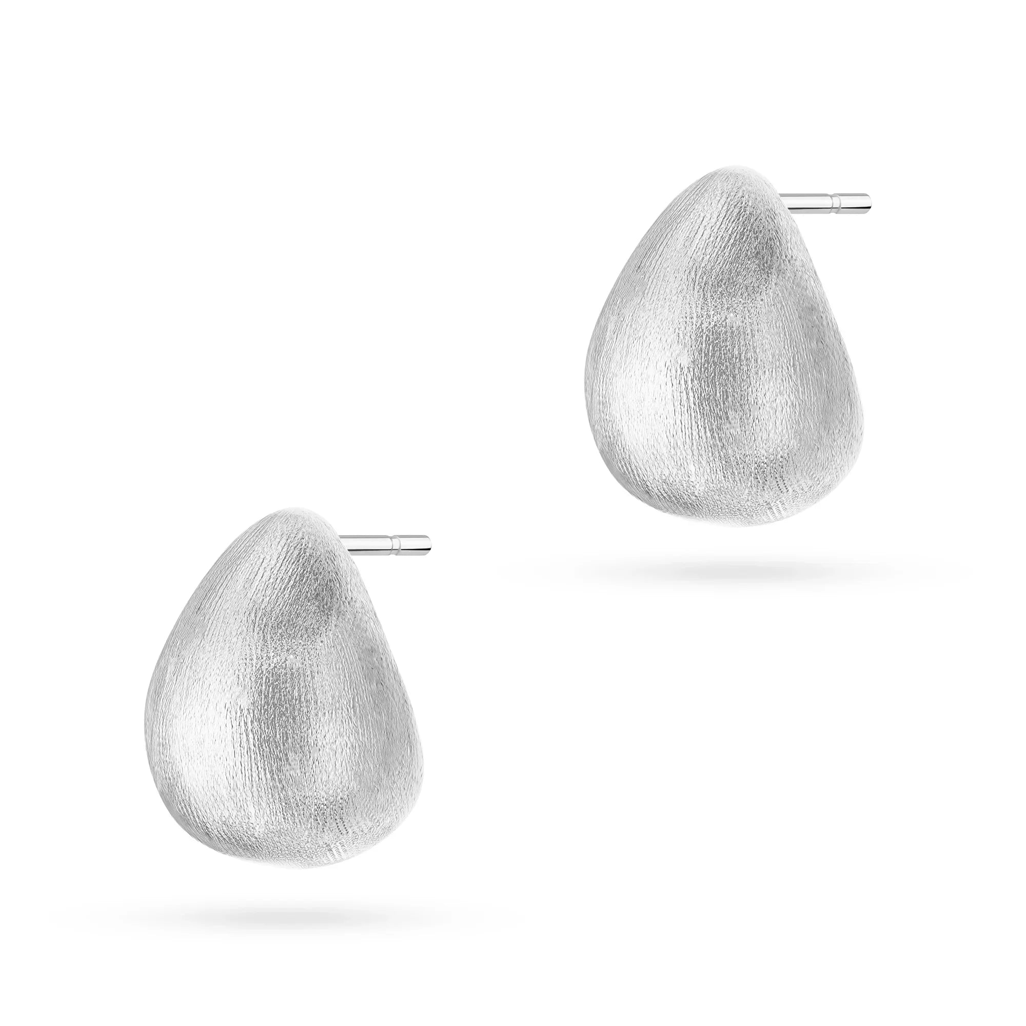 Sterling Silver (925) Earrings | Satin Teardrop | GREMARI Jewelry
