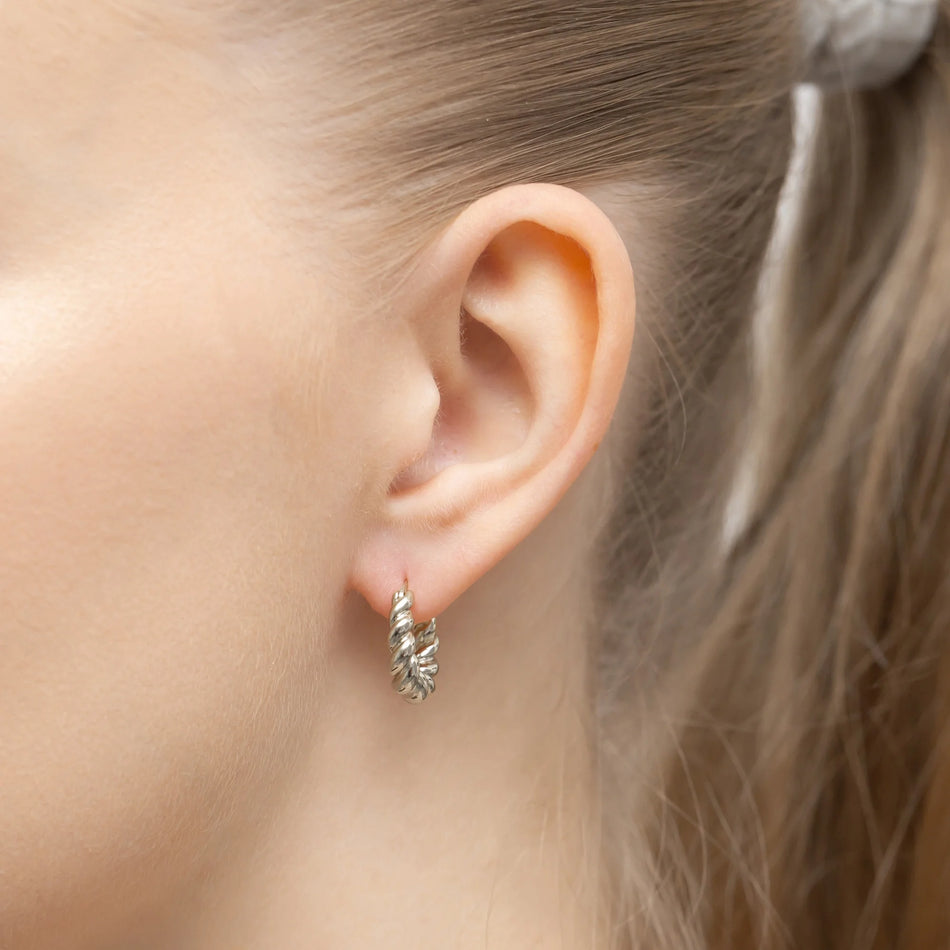 Sterling Silver (925) Earrings | Twisted Circle Design | GREMARI Jewelry