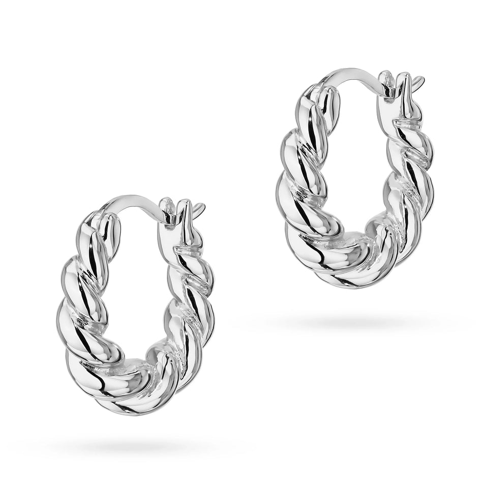 Sterling Silver (925) Earrings | Twisted Circle Design | GREMARI Jewelry