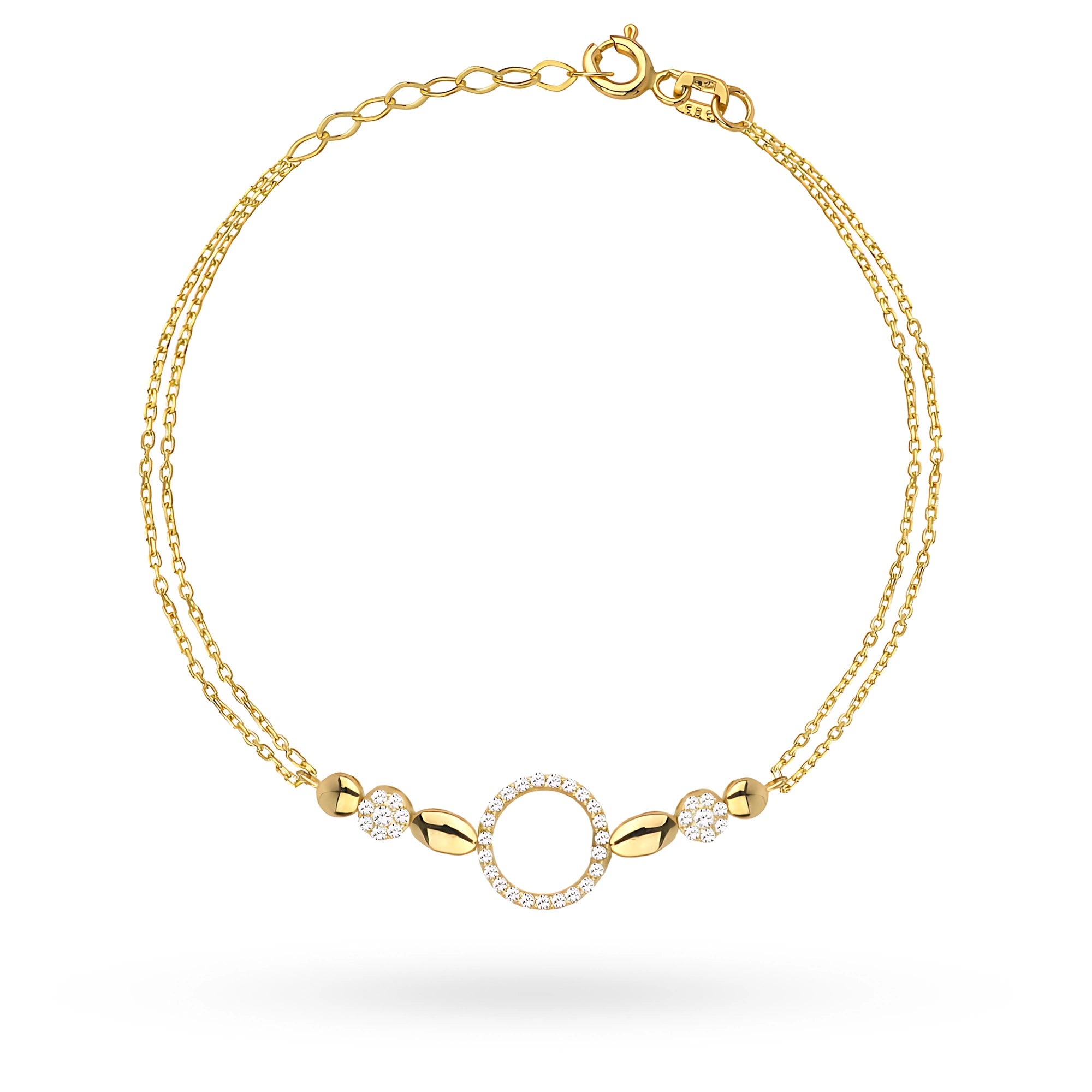 zlatý náramek se zirkony b-gw-488-585