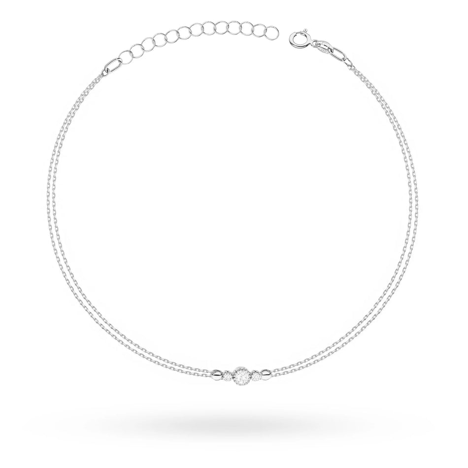 White Gold Bracelet with 0.10ct  and 0.029ct Diamonds