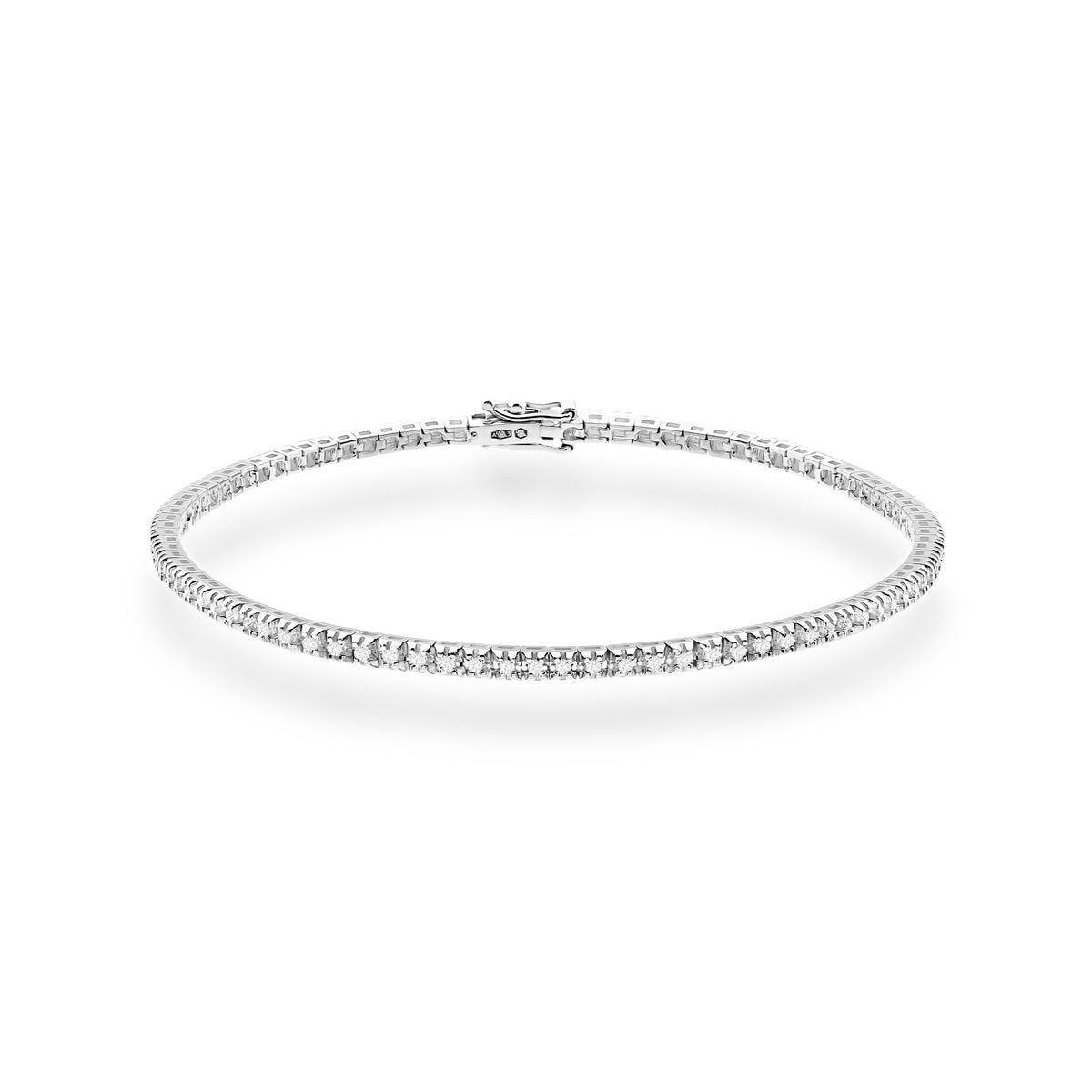 Tenisový náramek z bílého zlata s 101 round lab-grown diamanty – 0.505ct