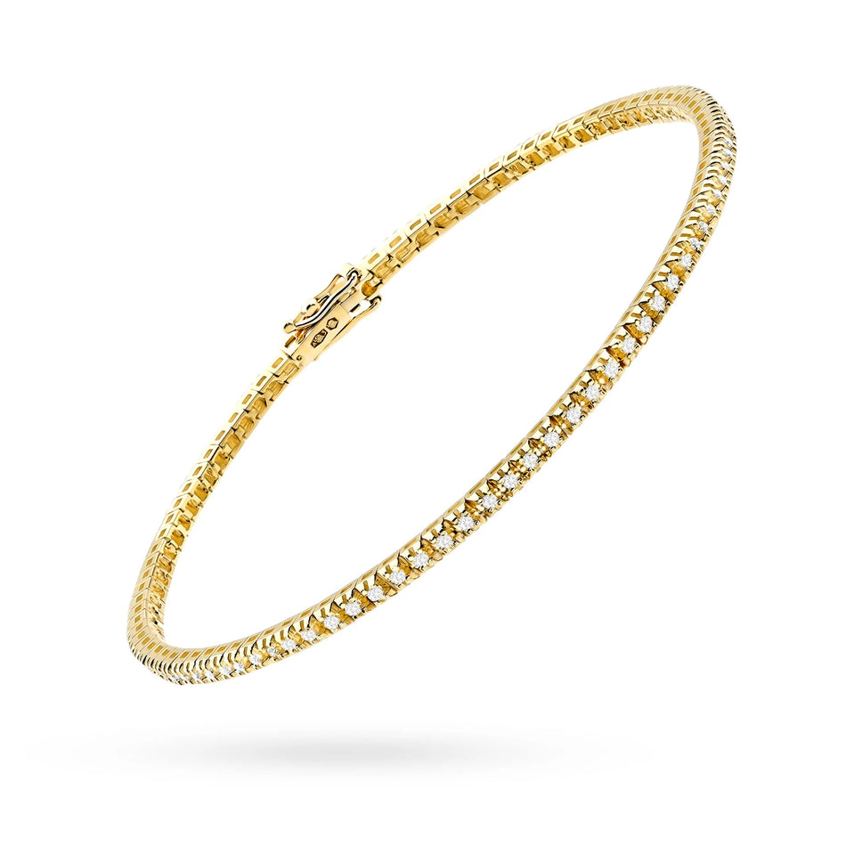 Náramek z žlutého zlata s 90 round přírodními diamanty – 0.45ct