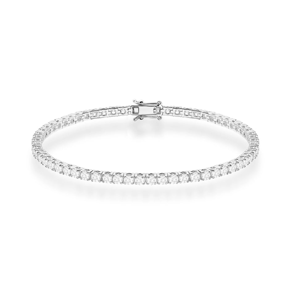 GREMARI 14K white gold tennis bracelet with 3.72ct round lab-grown diamonds – front view
