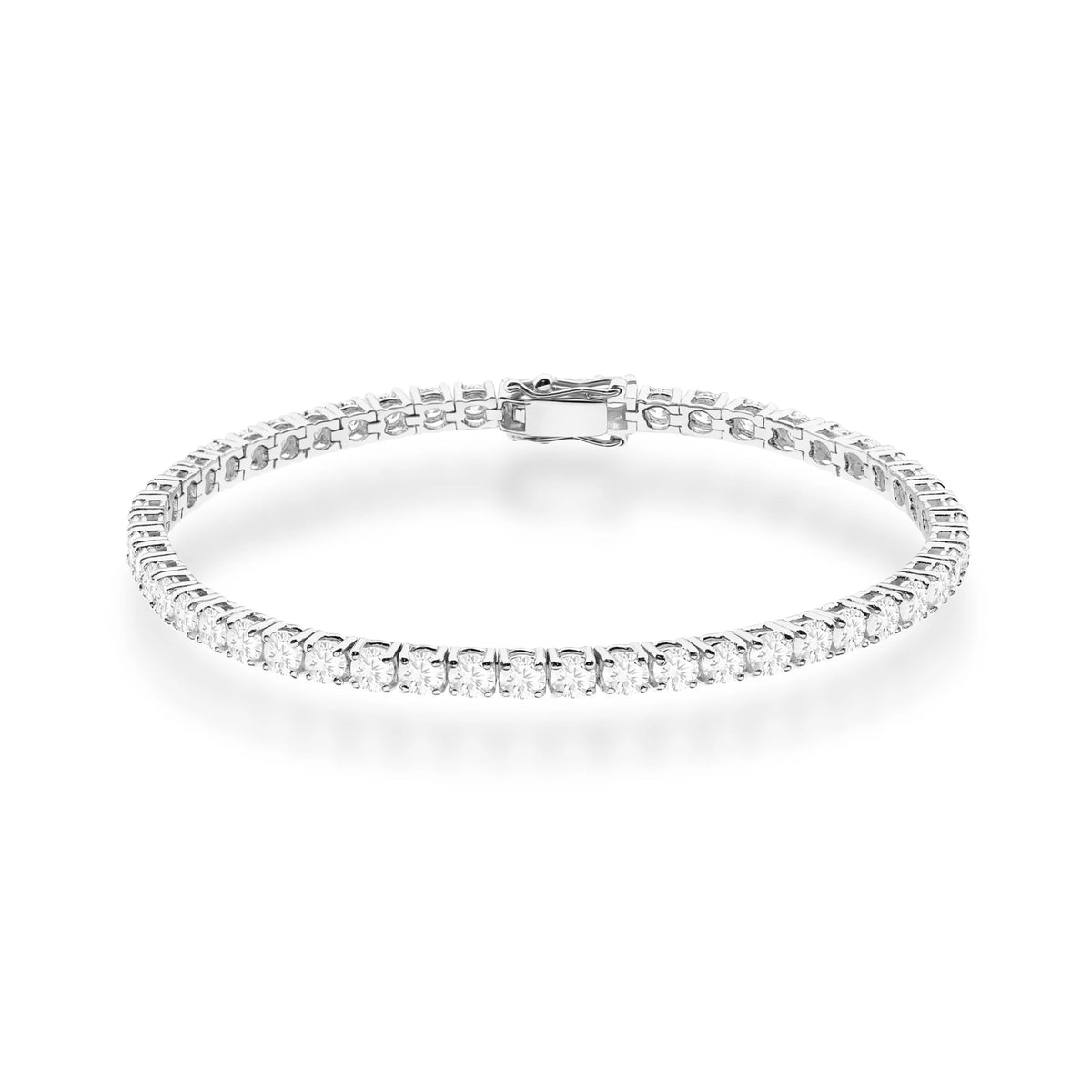 GREMARI 14K white gold tennis bracelet with 4.20ct round lab-grown diamonds – front view