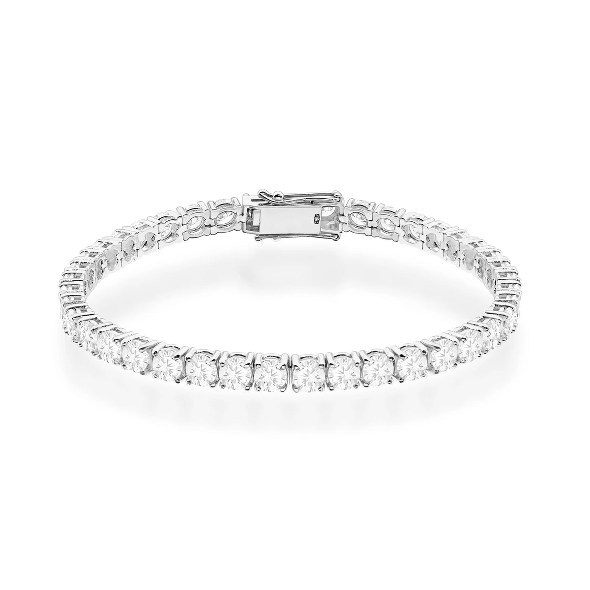 GREMARI 14K white gold tennis bracelet with 5.88ct round lab-grown diamonds – front view