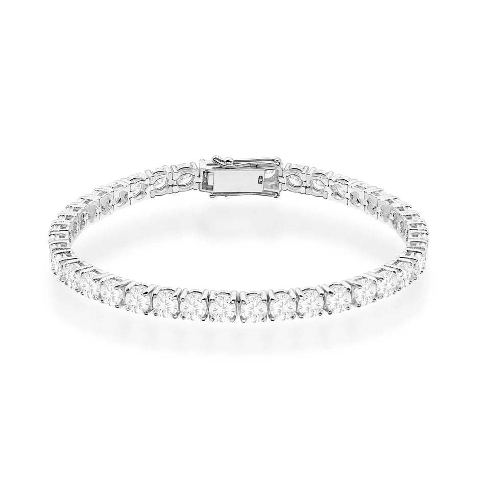 GREMARI 14K white gold tennis bracelet with 5.88ct round lab-grown diamonds – front view