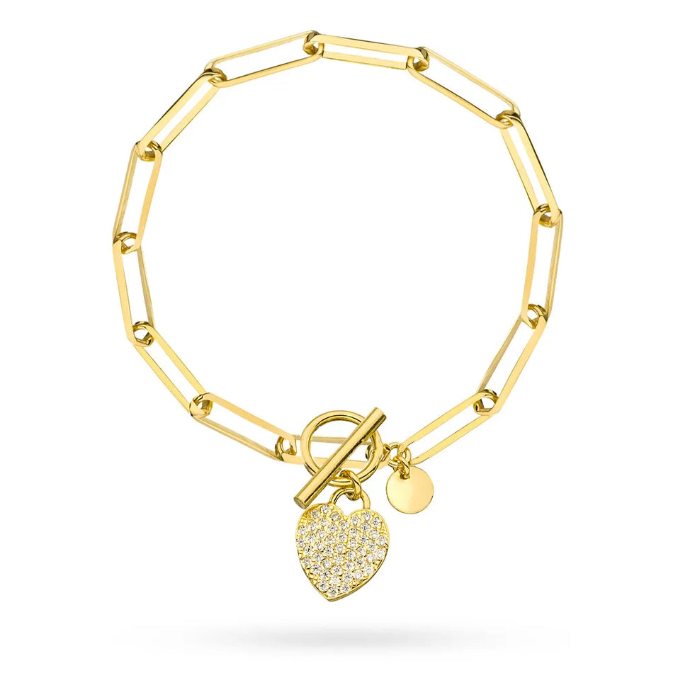 Gold-plated Silver Bracelet with Zirconia Romantic