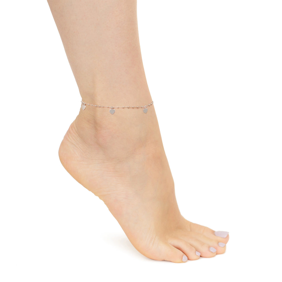 Stříbrný náramek na kotník Romantický