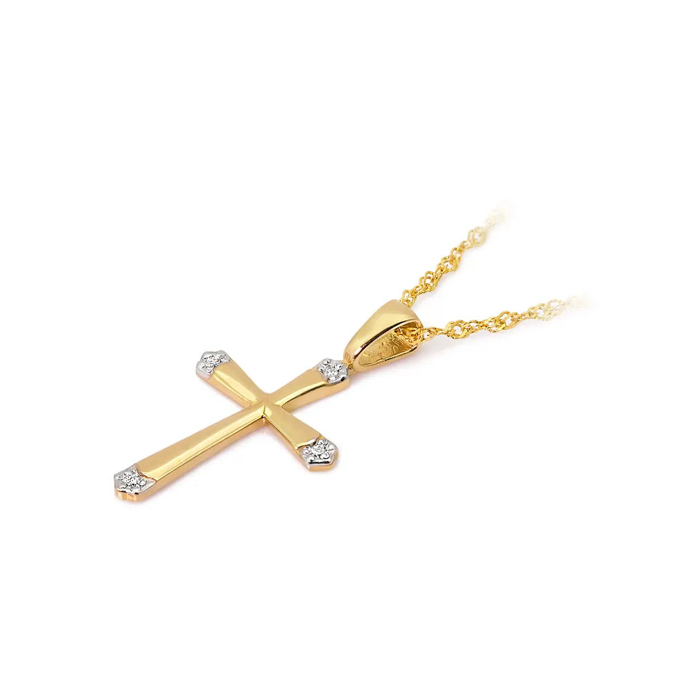 zlatý křížek s diamanty d0001-diw-01