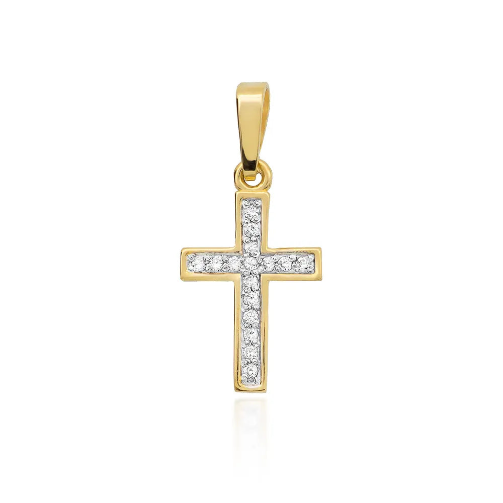 zlatý křížek s diamanty d0042-diw-01